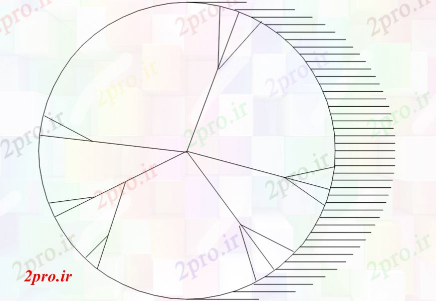 دانلود نقشه درختان و گیاهان گیاه درخت زیبا با سایه دو بعدی  طراحی جزئیات  (کد110580)