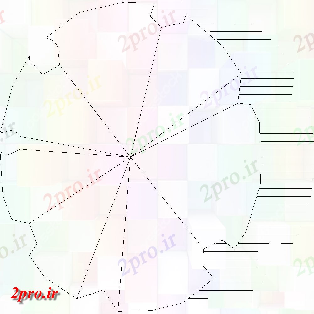 دانلود نقشه درختان و گیاهان گیاه درخت ساده با سایه دو بعدی  طراحی جزئیات  (کد110581)