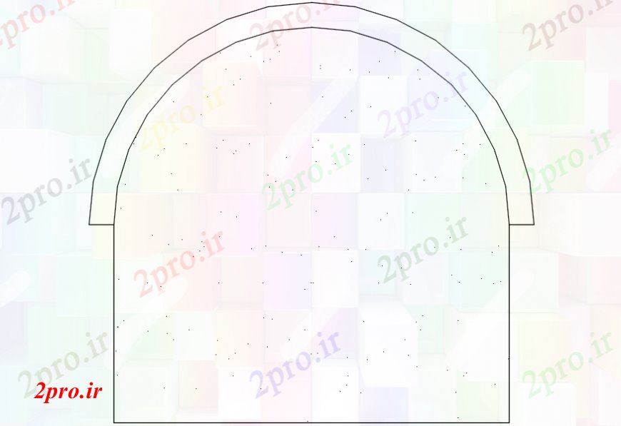 دانلود نقشه بلوک ، آرام ، نماد انحنای مفهوم دو بعدی  (کد110628)