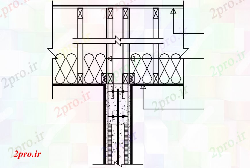 دانلود نقشه طراحی جزئیات ساختار جفت درب  فریم طراحی جزئیات  (کد110697)