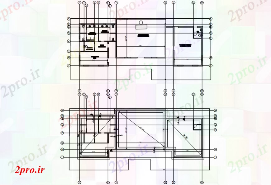 دانلود نقشه ساختمان اداری - تجاری - صنعتی طرحی بندی جزئیات طرحی دفتر 4 در 10 متر (کد110737)