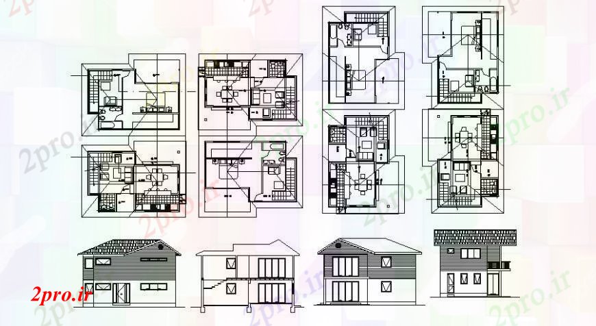 دانلود نقشه مسکونی  ، ویلایی ، آپارتمان  طرحی نما طراحی مسکن و بخش  (کد110787)