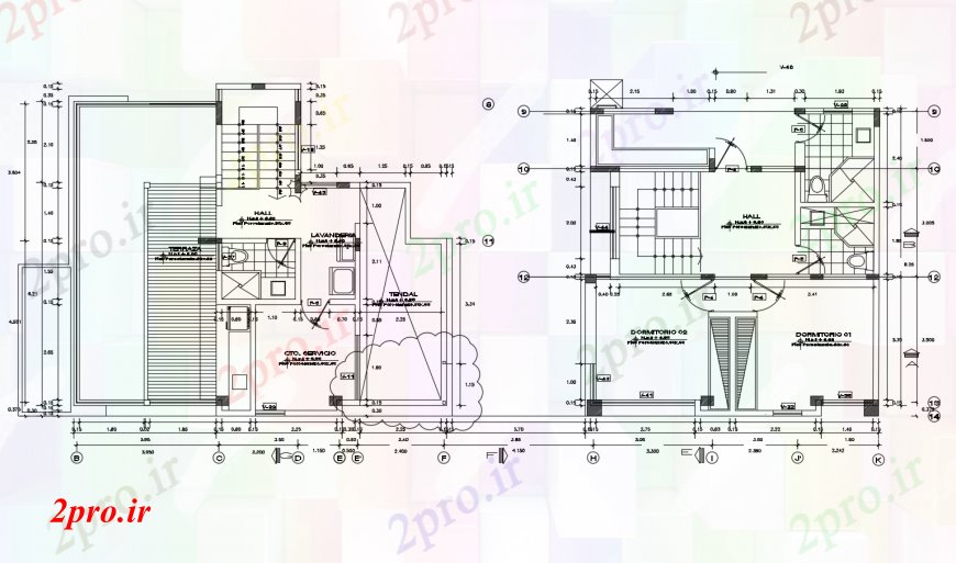 دانلود نقشه مسکونی ، ویلایی ، آپارتمان طرحی های طبقه از خانه در S خودکار 20 در 24 متر (کد110836)