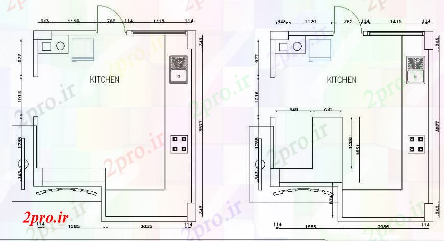 دانلود نقشه جزئیات طراحی ساخت آشپزخانه آشپزخانه طرحی منطقه نقشه های طرحی جزئیات  دو بعدی   (کد110877)