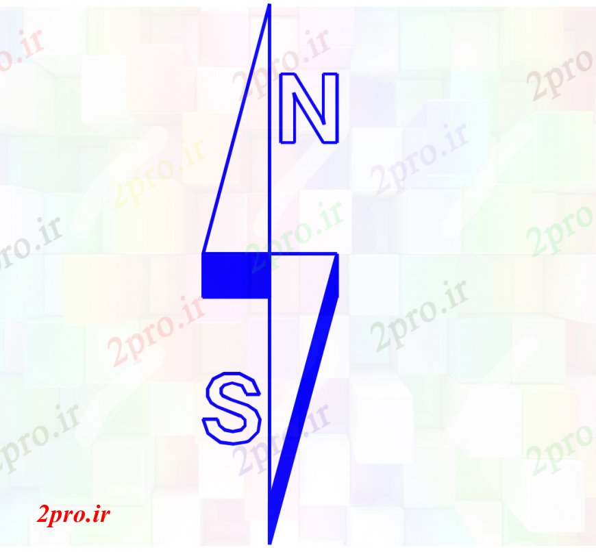 دانلود نقشه بلوک ، آرام ، نماد شمالی و  مسیر جنوب برای نماد مهندسان عمران در   خودرو (کد110881)