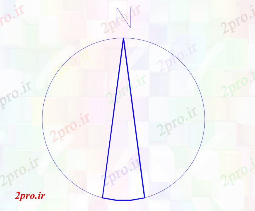 دانلود نقشه بلوک ، آرام ، نماد نماد آن N با فلش برای مهندسین عمران در   خودرو (کد110888)