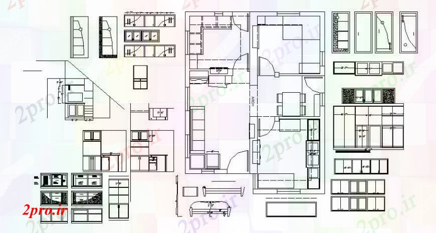 دانلود نقشه مسکونی  ، ویلایی ، آپارتمان  جزئیات طراحی مسکن    دو بعدی    اتوکد (کد110899)