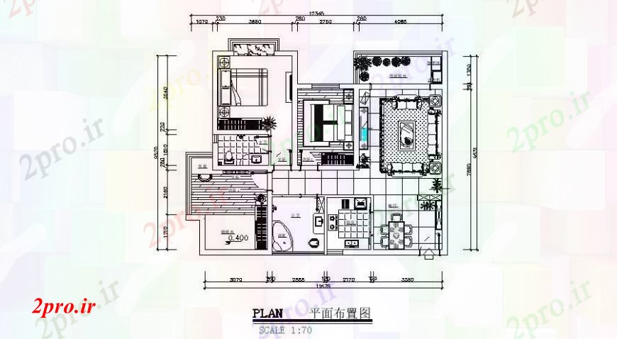 دانلود نقشه مسکونی ، ویلایی ، آپارتمان طراحی جزئیات کف طرحی خانه دو بعدی اتوکد 10 در 13 متر (کد110913)