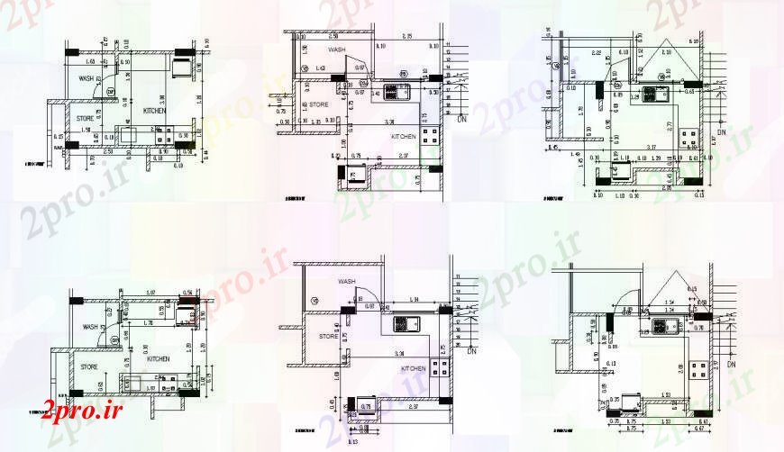 دانلود نقشه آشپزخانه آشپزخانه طرحی با جزئیات در   خودکار (کد110939)