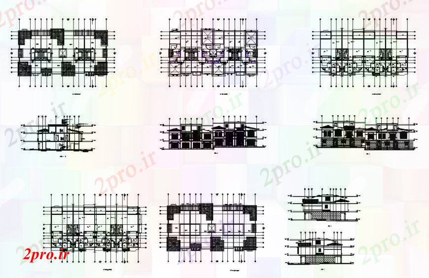 دانلود نقشه مسکونی  ، ویلایی ، آپارتمان  طرحی خانه شهر و نما  (کد110947)