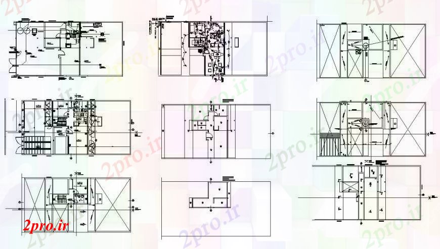 دانلود نقشه طراحی داخلی  برق در طرحی طبقه از خانه  (کد111051)
