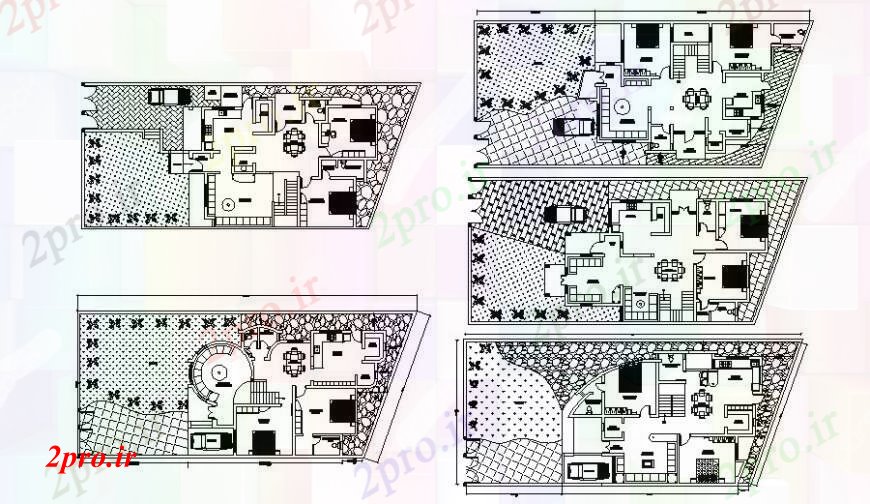 دانلود نقشه مسکونی ، ویلایی ، آپارتمان مسکن طراحی آپارتمان جزئیات دو بعدی خط نظر مرکز تی 12 در 27 متر (کد111062)