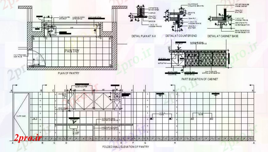 دانلود نقشه آشپزخانه نما اتاق شربت خانه و طرحی  (کد111065)