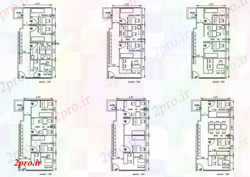 دانلود نقشه بیمارستان - درمانگاه - کلینیک طرحی طبقه از بیمارستان در خودکار 6 در 10 متر (کد111158)