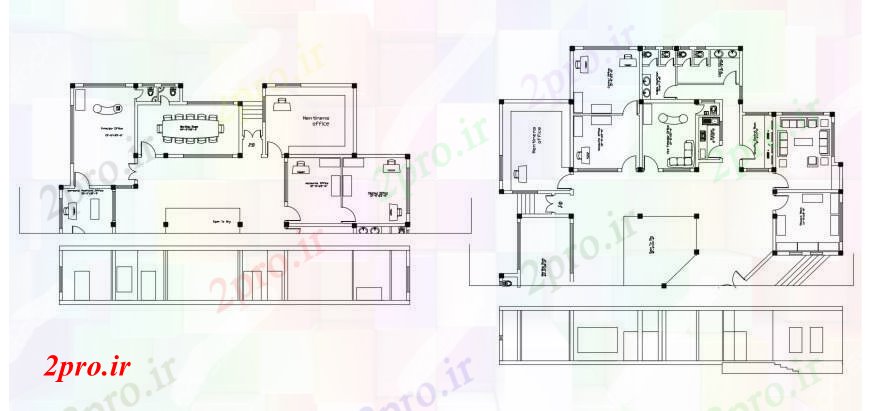 دانلود نقشه ساختمان اداری - تجاری - صنعتی طرحی بلوک admin در خودکار 30 در 40 متر (کد111182)