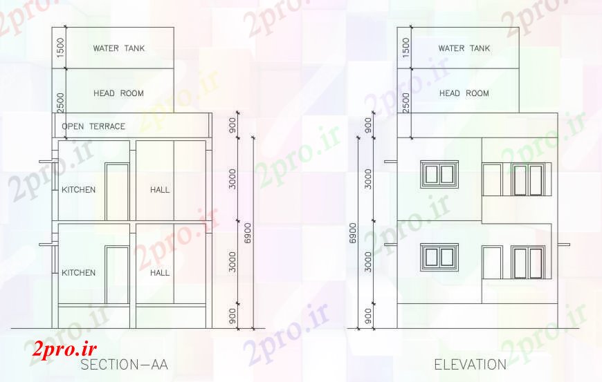 دانلود نقشه مسکونی  ، ویلایی ، آپارتمان  بخش و نما خانه به   خودرو (کد111229)