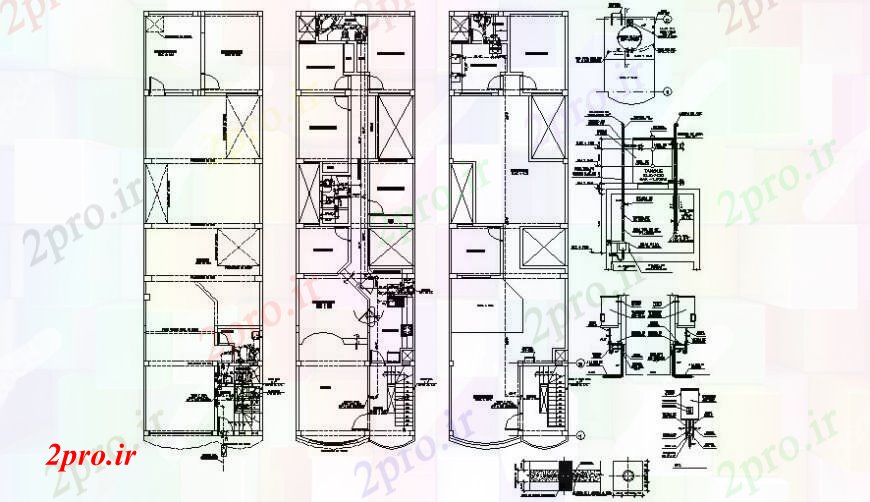 دانلود نقشه مسکونی ، ویلایی ، آپارتمان طراحی آپارتمان مسکن جزئیات طرحی کار 7 در 25 متر (کد111239)