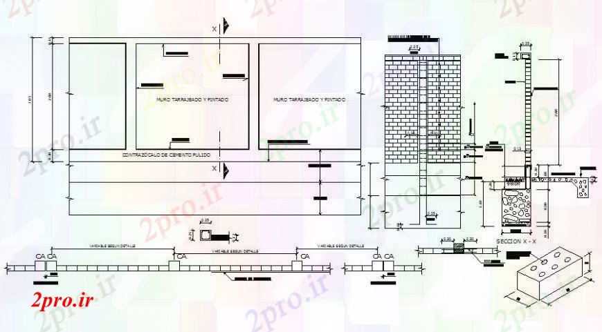 دانلود نقشه جزئیات ساخت و ساز طراحی جزئیات  دو بعدی  از بلوک های ساخت و ساز   اتوکد (کد111254)