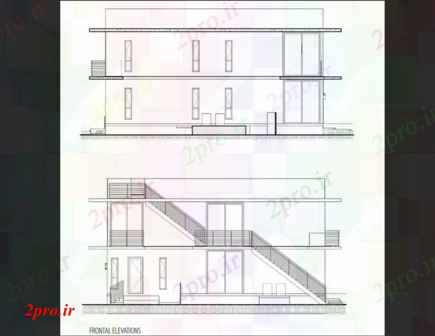 دانلود نقشه مسکونی  ، ویلایی ، آپارتمان  نما منطقه مسکونی در  تا طرح (کد111306)