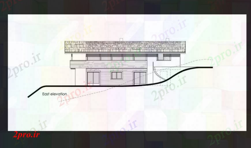 دانلود نقشه مسکونی  ، ویلایی ، آپارتمان  نما شرق منطقه مسکونی در  تا طرح (کد111309)