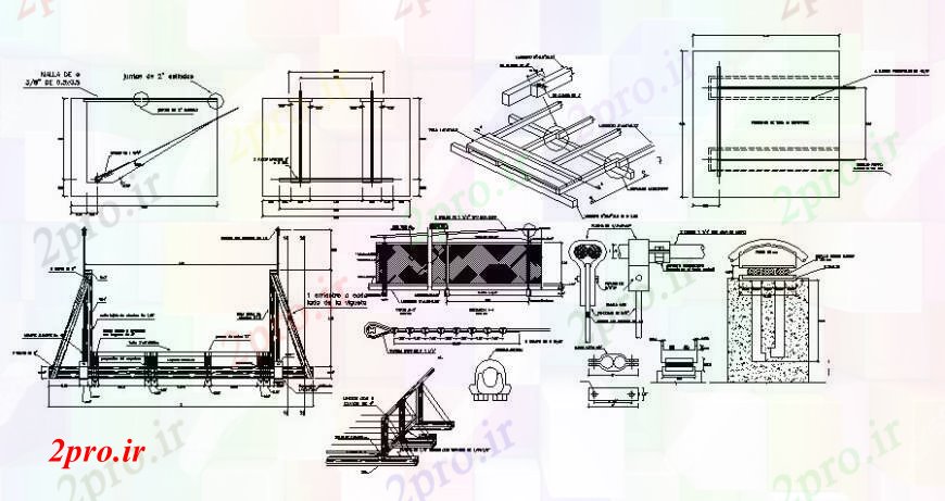 دانلود نقشه طراحی جزئیات ساختار طراحی جزئیات واحدهای ساختاری دو بعدی     اتوکد (کد111323)