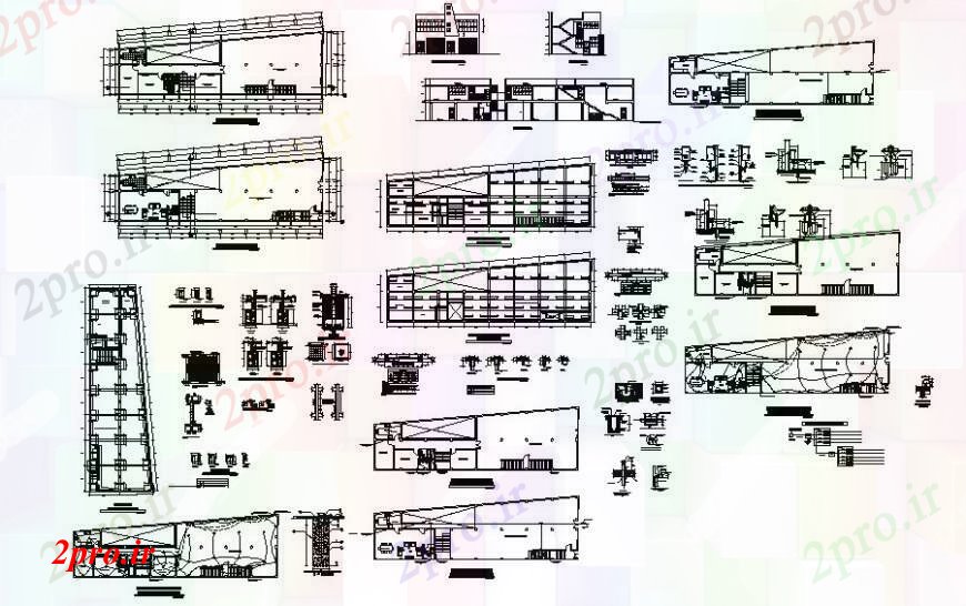دانلود نقشه طراحی داخلی اتصالات برق همراه با طرحی ساختمان جزئیات 10 در 34 متر (کد111364)