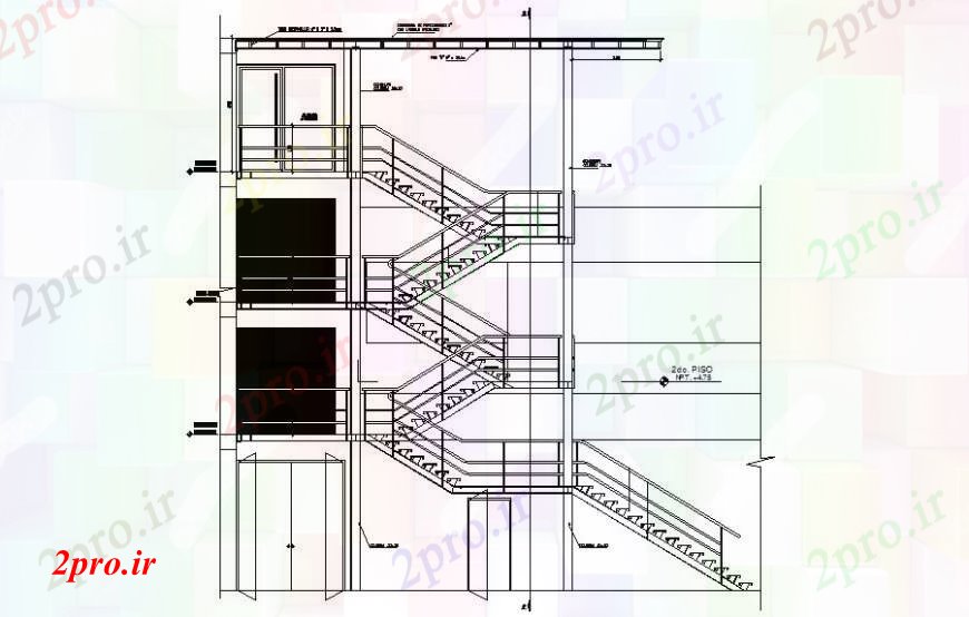دانلود نقشه جزئیات پله و راه پله   ساختمان راه پله و جزئیات مقطعی طراحی  (کد111365)
