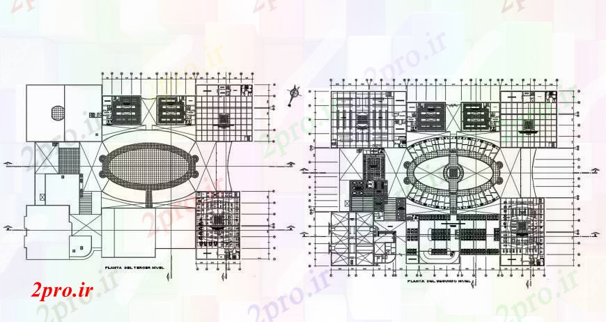 دانلود نقشه ساختمان اداری - تجاری - صنعتی طرحی تجاری در خودکار 170 در 175 متر (کد111392)