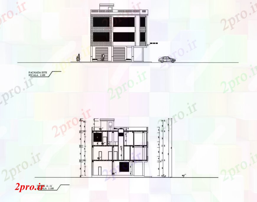 دانلود نقشه مسکونی  ، ویلایی ، آپارتمان   بخش با محور مختلف خانه به   خودکار (کد111408)