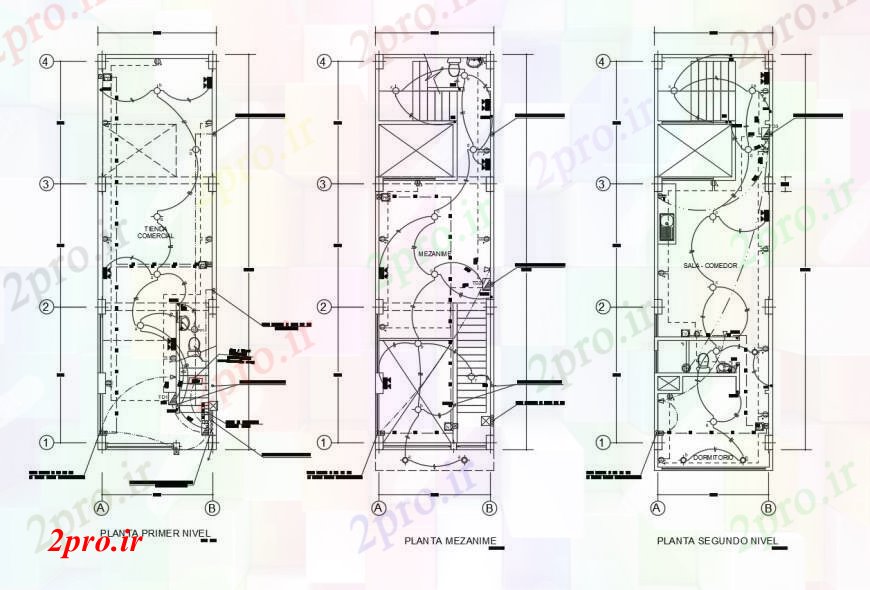 دانلود نقشه طراحی داخلی کابل و لوله آب خط تلویزیون در طرحی طبقه از   خودکار (کد111414)