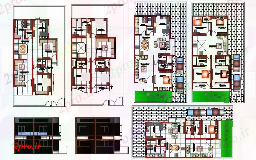 دانلود نقشه مسکونی  ، ویلایی ، آپارتمان  طراحی آپارتمان   مسکن جزئیات طرحی کار و نما  (کد111446)