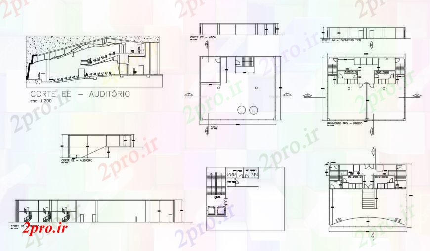 دانلود نقشه ساختمان دولتی ، سازمانی سالن طرحی و بخش دیدگاه 21 در 42 متر (کد111451)