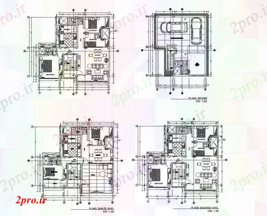 دانلود نقشه مسکونی  ، ویلایی ، آپارتمان  طرحی طبقه منطقه محل اقامت در   خودکار (کد111457)