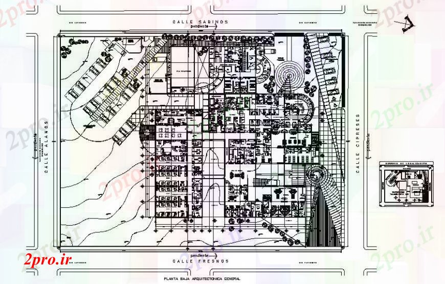 دانلود نقشه ساختمان اداری - تجاری - صنعتی تعاونی طراحی ساختمان جزئیات دو بعدی 67 در 70 متر (کد111474)