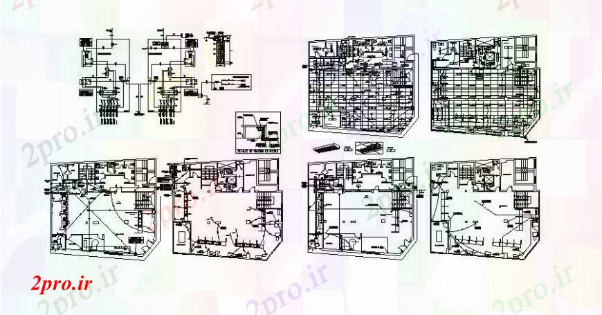دانلود نقشه طراحی داخلی ساختمان جزئیات طرحی طبقه با نصب و راه اندازی الکتریکی  چیدمان اتوکد (کد111480)