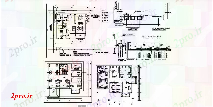 دانلود نقشه مسکونی  ، ویلایی ، آپارتمان  خانه مسکونی همراه با جزئیات طرحی دفتر  (کد111552)