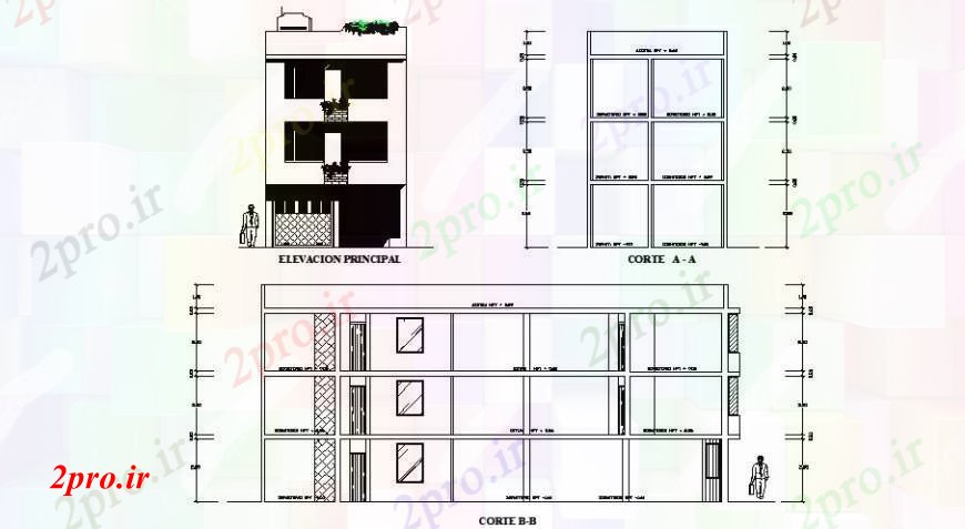 دانلود نقشه مسکونی  ، ویلایی ، آپارتمان  مسکن واحد جزئیات نما و بخش  دو بعدی   (کد111558)