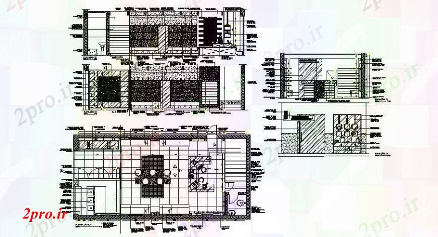 دانلود نقشه جزئیات طراحی ساخت آشپزخانه جزئیات آشپزخانه سایبان طرحی  دو بعدی   (کد111567)