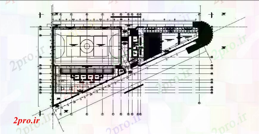 دانلود نقشه ورزشگاه ، سالن ورزش ، باشگاه طراحی playarea ورزشی جزئیات کف دو بعدی 9 در 16 متر (کد111577)