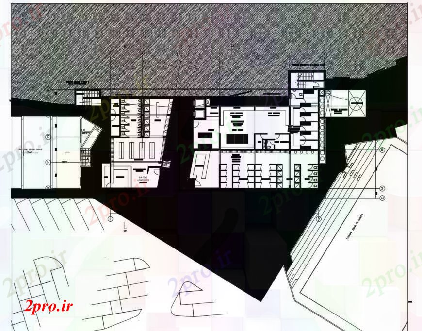 دانلود نقشه هتل - رستوران - اقامتگاه طرحی رستوران در خودکار 46 در 90 متر (کد111609)