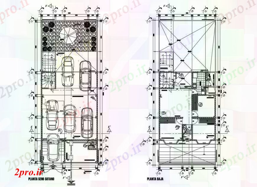 دانلود نقشه مسکونی  ، ویلایی ، آپارتمان  پارکینگ و قانون برنامه خانه ساخت و ساز  (کد111657)