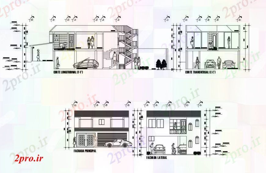 دانلود نقشه مسکونی  ، ویلایی ، آپارتمان  بخش و نما  از منطقه مسکونی در   خودکار (کد111658)