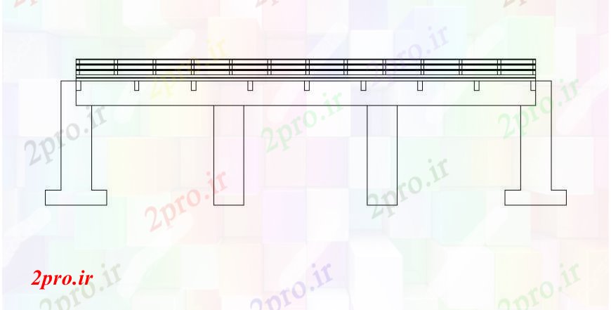 دانلود نقشه جزئیات ساخت پل پل طراحی ساختار نما  دو بعدی   (کد111668)
