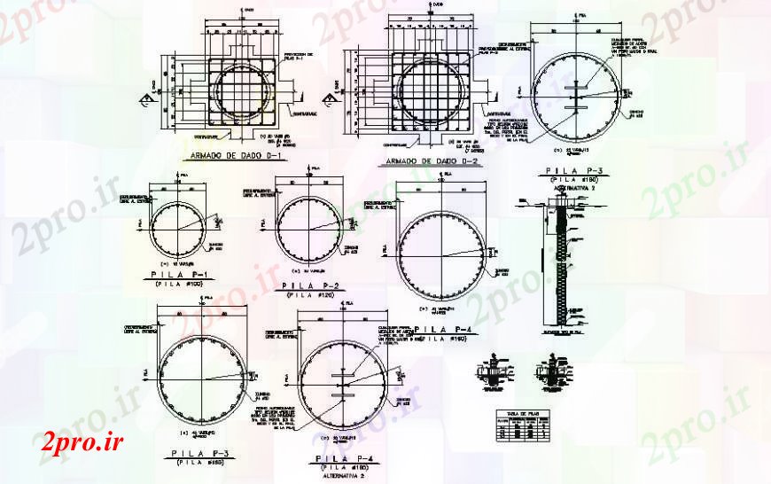دانلود نقشه طراحی اتوکد پایه RCC طراحی ساختار پایه دو بعدی  واحد دیدگاه ساخت و ساز  (کد111670)