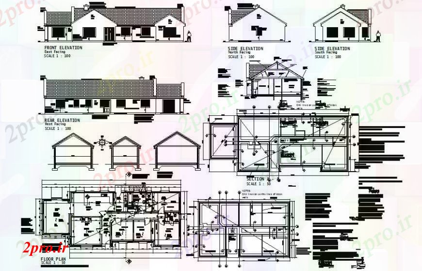 دانلود نقشه مسکونی  ، ویلایی ، آپارتمان  طرحی طبقه منطقه مسکونی  دو بعدی    اتوکد (کد111687)