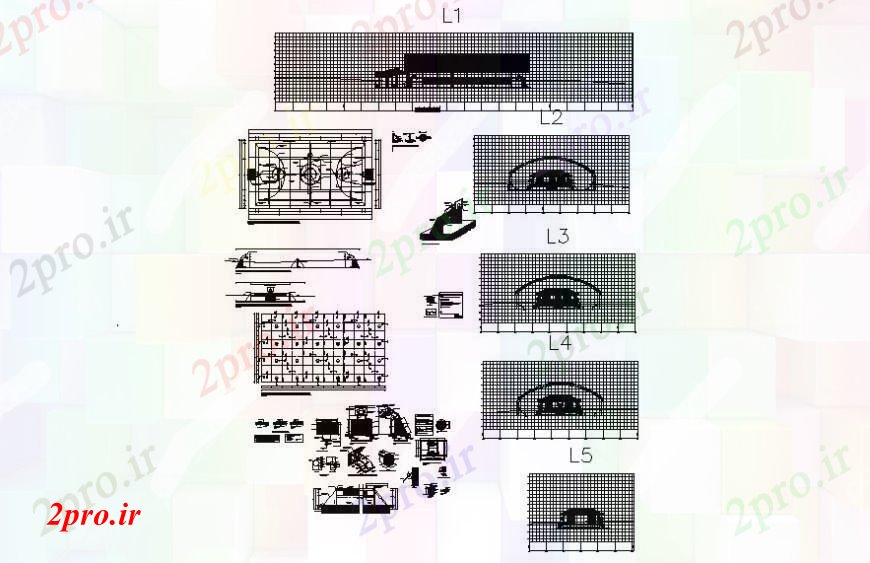 دانلود نقشه ورزشگاه ، سالن ورزش ، باشگاه جزئیات زمین بسکتبال طرحی  دو بعدی   (کد111692)