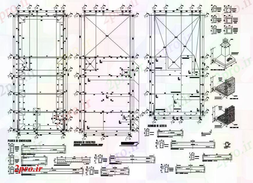 دانلود نقشه طراحی اتوکد پایه طرحی بنیاد با جزئیات ساخت و ساز خانه  (کد111697)