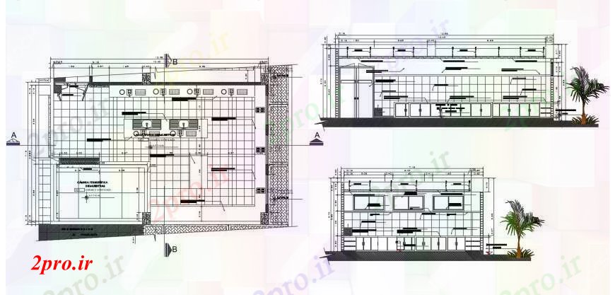 دانلود نقشه ساختمان دولتی ، سازمانی طرحی و نما آزمایشگاه دولت 7 در 7 متر (کد111701)