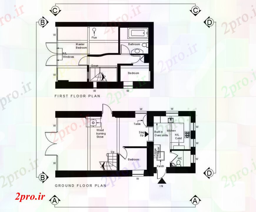 دانلود نقشه مسکونی  ، ویلایی ، آپارتمان  طرحی طبقه منطقه مسکونی در   خودکار (کد111704)