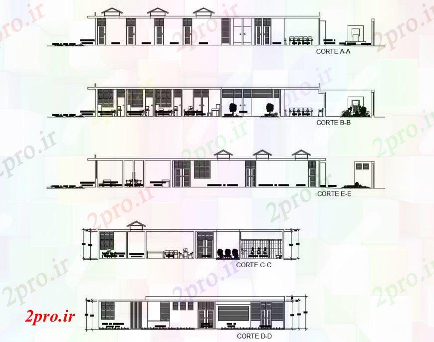 دانلود نقشه بیمارستان - درمانگاه - کلینیک مرکز بهداشت بخش های مختلف در خودکار 21 در 31 متر (کد111708)